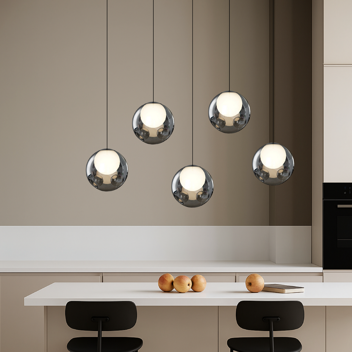 Chic Hanging Light Fixture in Italian Glass Design