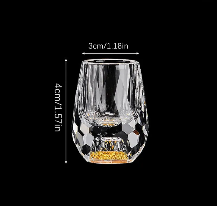 Crystal Shot Glass with Luxurious Design and Diamond Cut - Clear Crystal