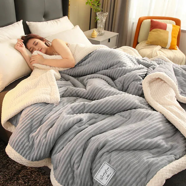 Cozy Winter Fleece Blankets for Home and Sofa – Extra Soft