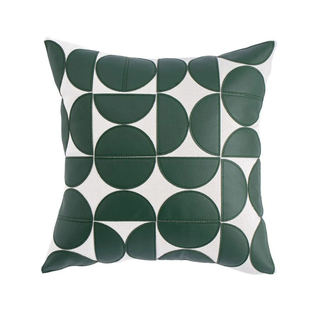 Chic Geometric Faux Leather Cushion Cover for Modern Homes