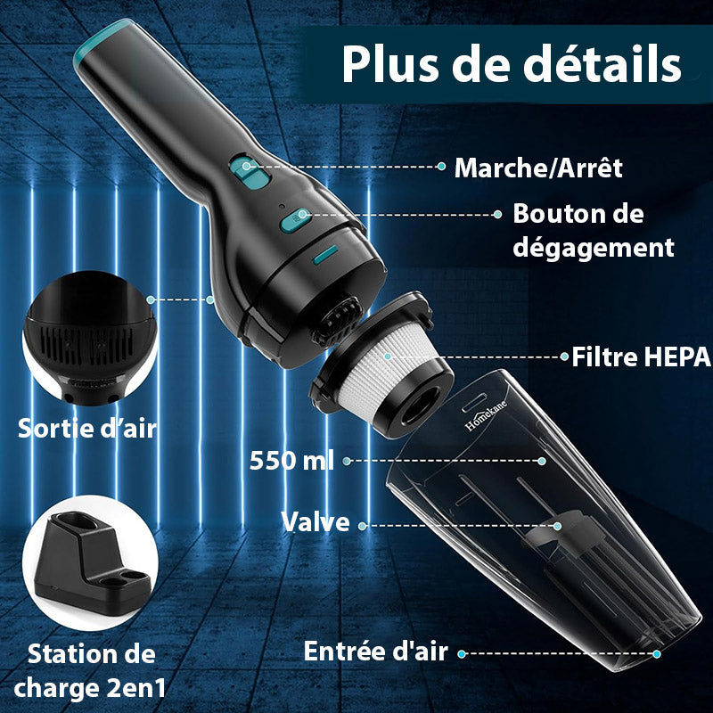 Cordless Handheld Vacuum Cleaner with Charging Dock – High Power