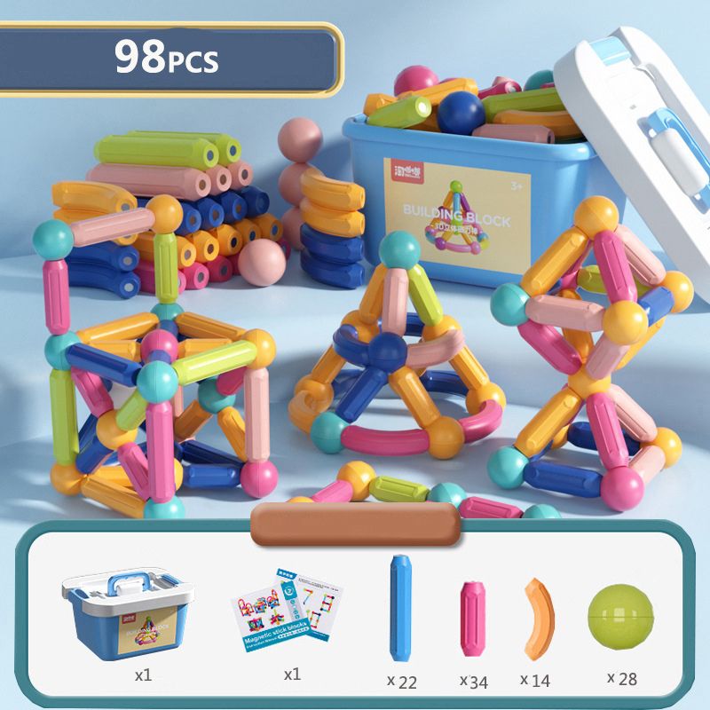 Magnetic Construction Kit for Developing Creativity and Motor Skills