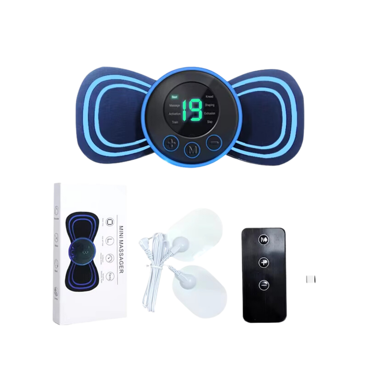 Electric Massage Device with Sticky Pads for On-the-Go Relief