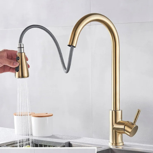 Handheld Shower Kitchen Faucet with Adjustable Features