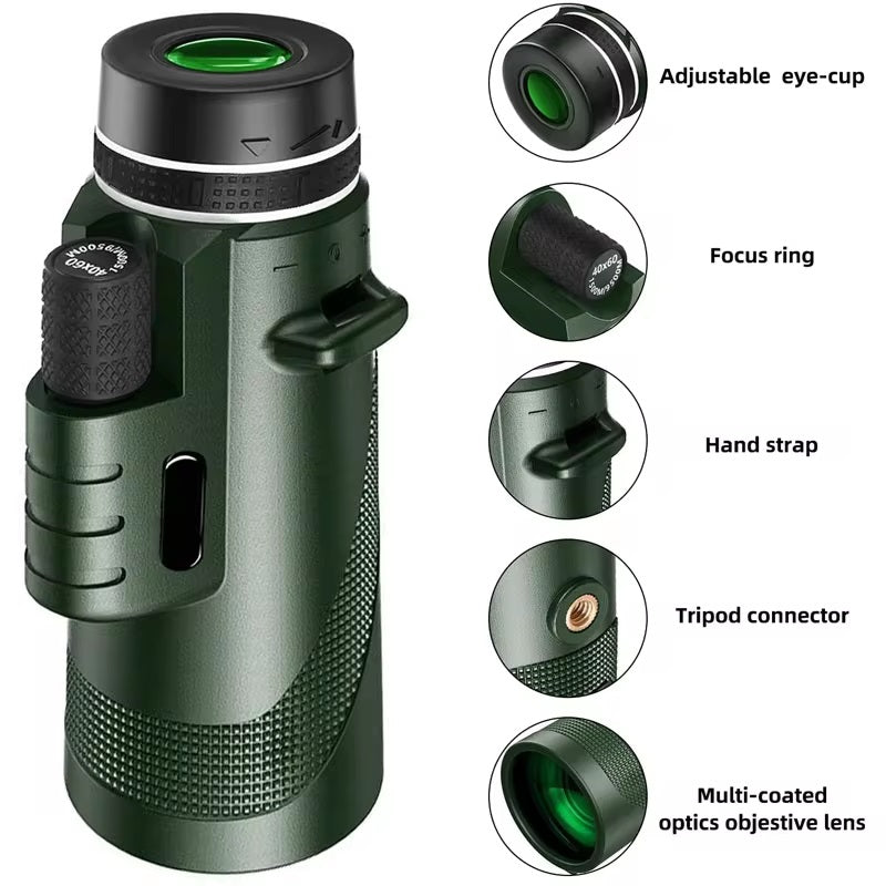 Compact High-Definition Monocular Telescope for Outdoor Use
