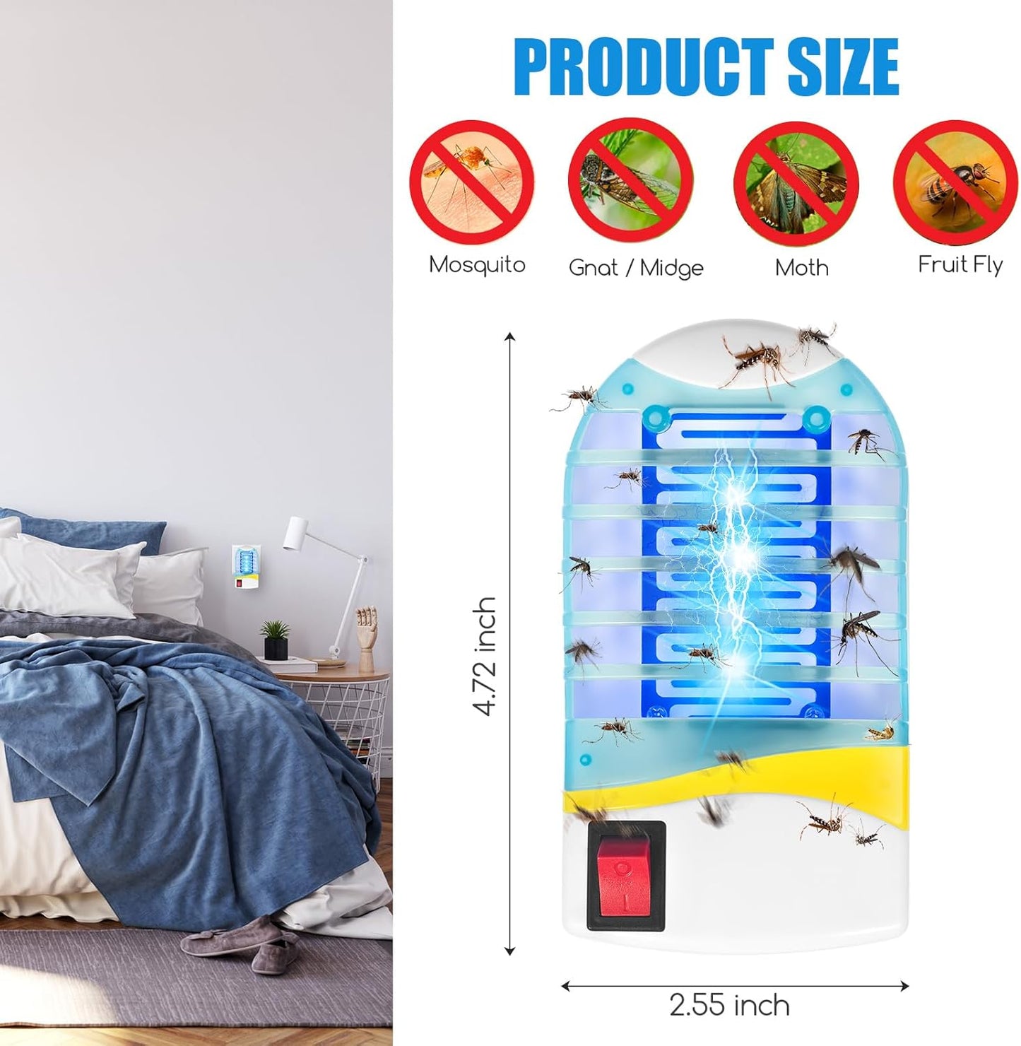 Mückenschutz | Leiser Betrieb | UV Licht Mückenvernichter | BugStop