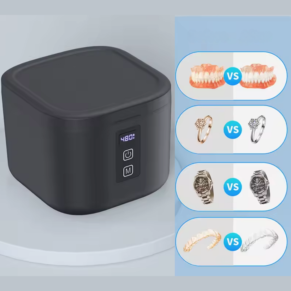 Ultrasonic Jewelry and Glasses Cleaner – High-Efficiency Device