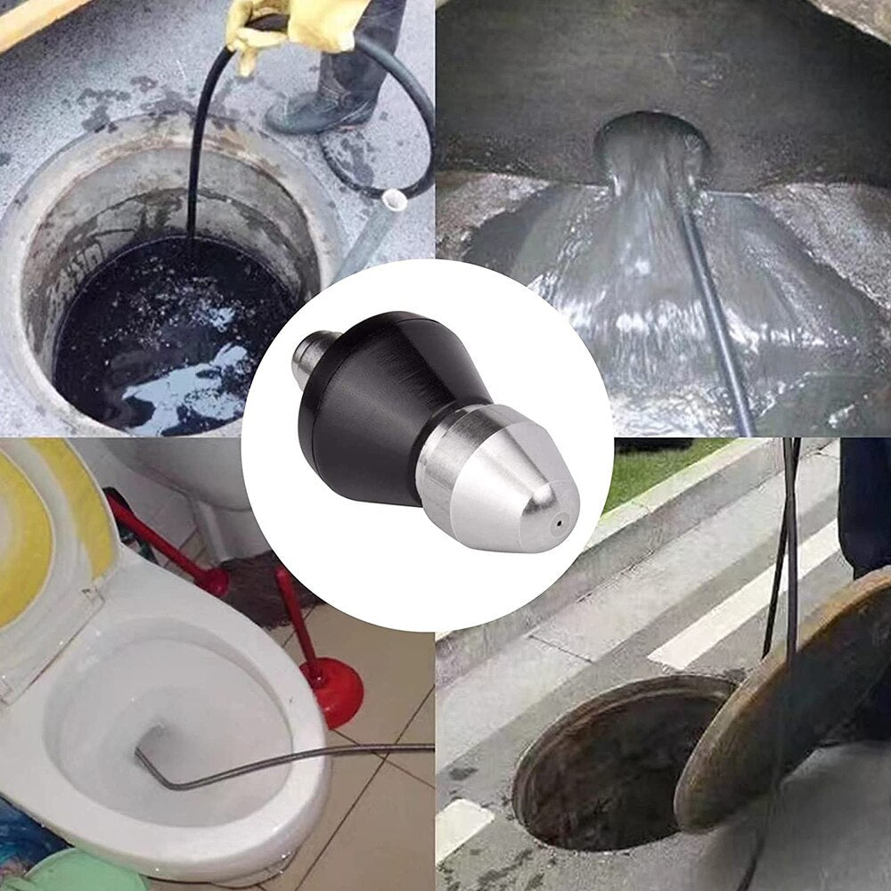 High-Pressure Drain Cleaning Nozzle – Stainless Steel Sprayer for Quick Pipe Unblocking