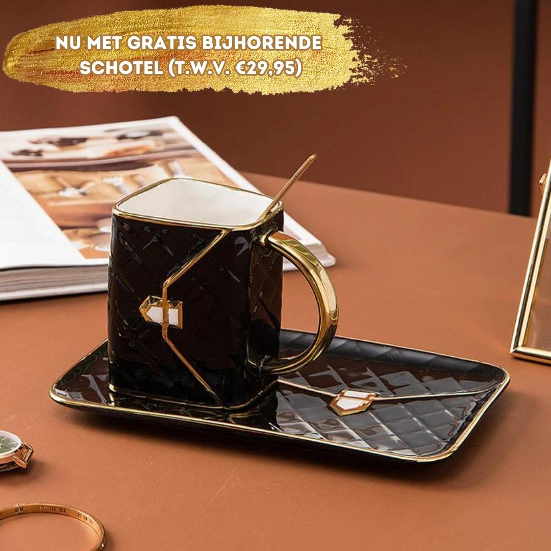 Elegant Handcrafted Mug Set with Saucer and Spoon