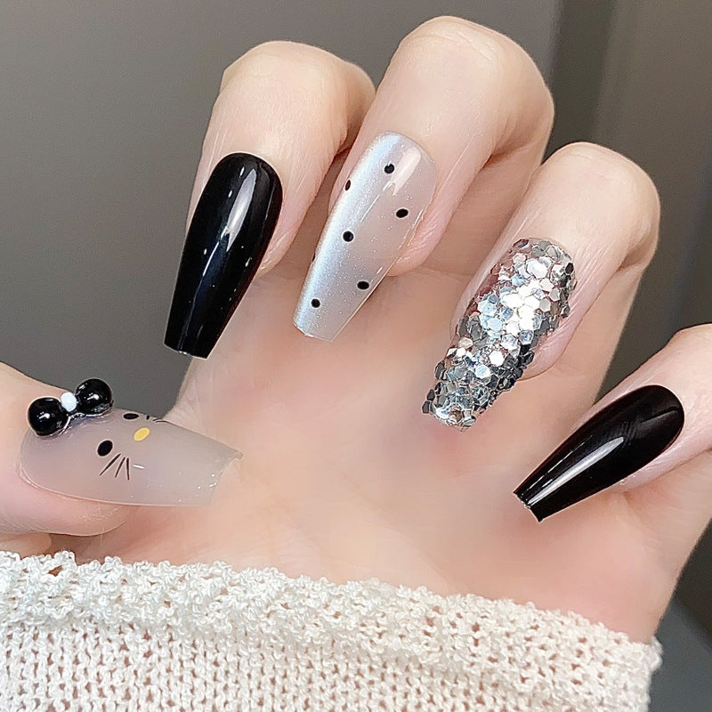 Glitter Character Design Press-On Nail Set – Artistic Nail Art