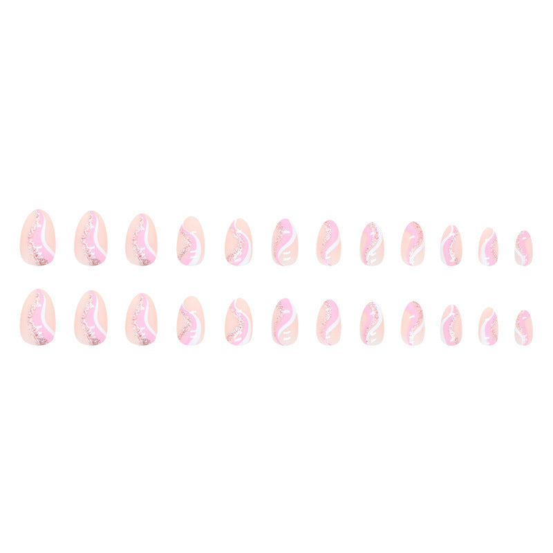 Nail Tips with Artistic Wave Pattern