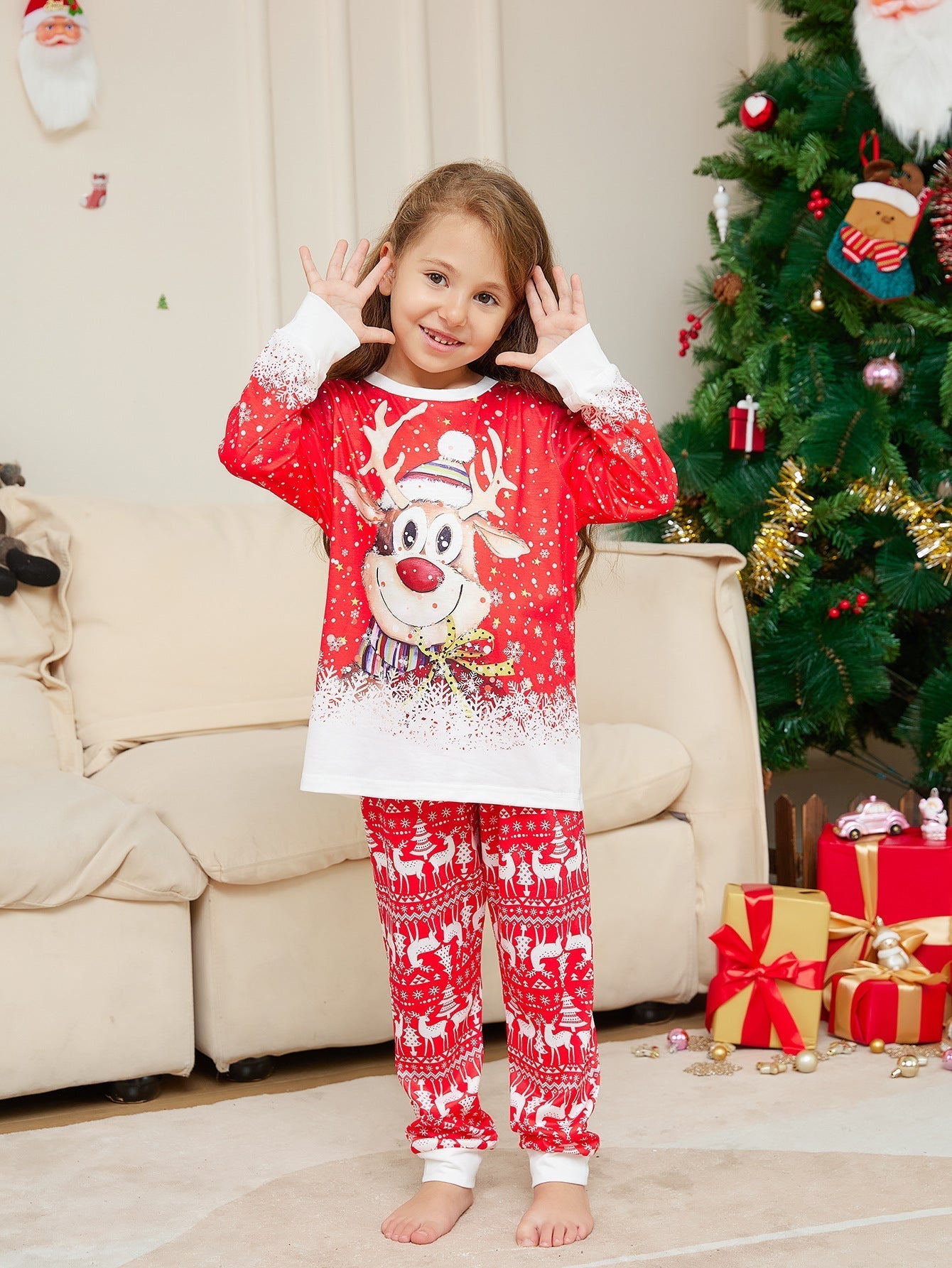Matching Family Christmas Pajamas with Dog Outfit Included