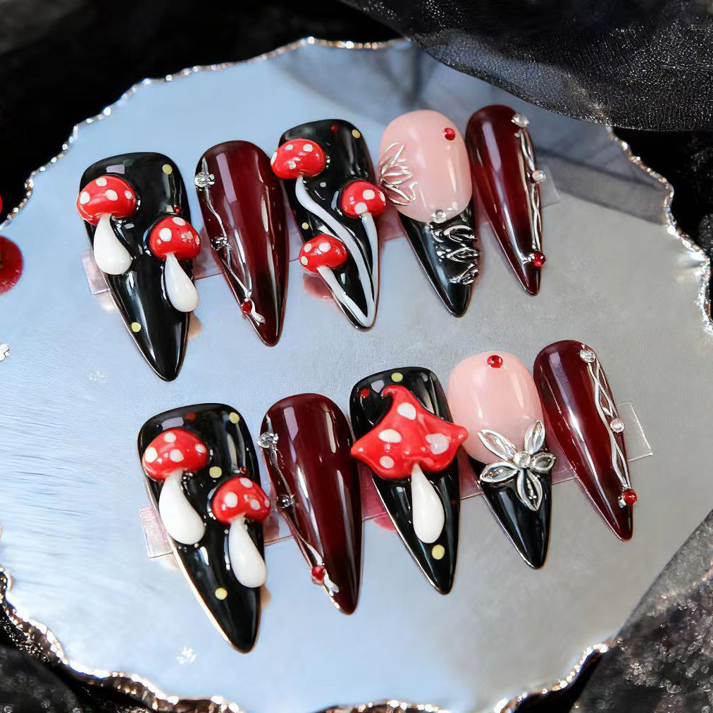 Creative Press-On Nail Art Kit with Sharp Stiletto Design