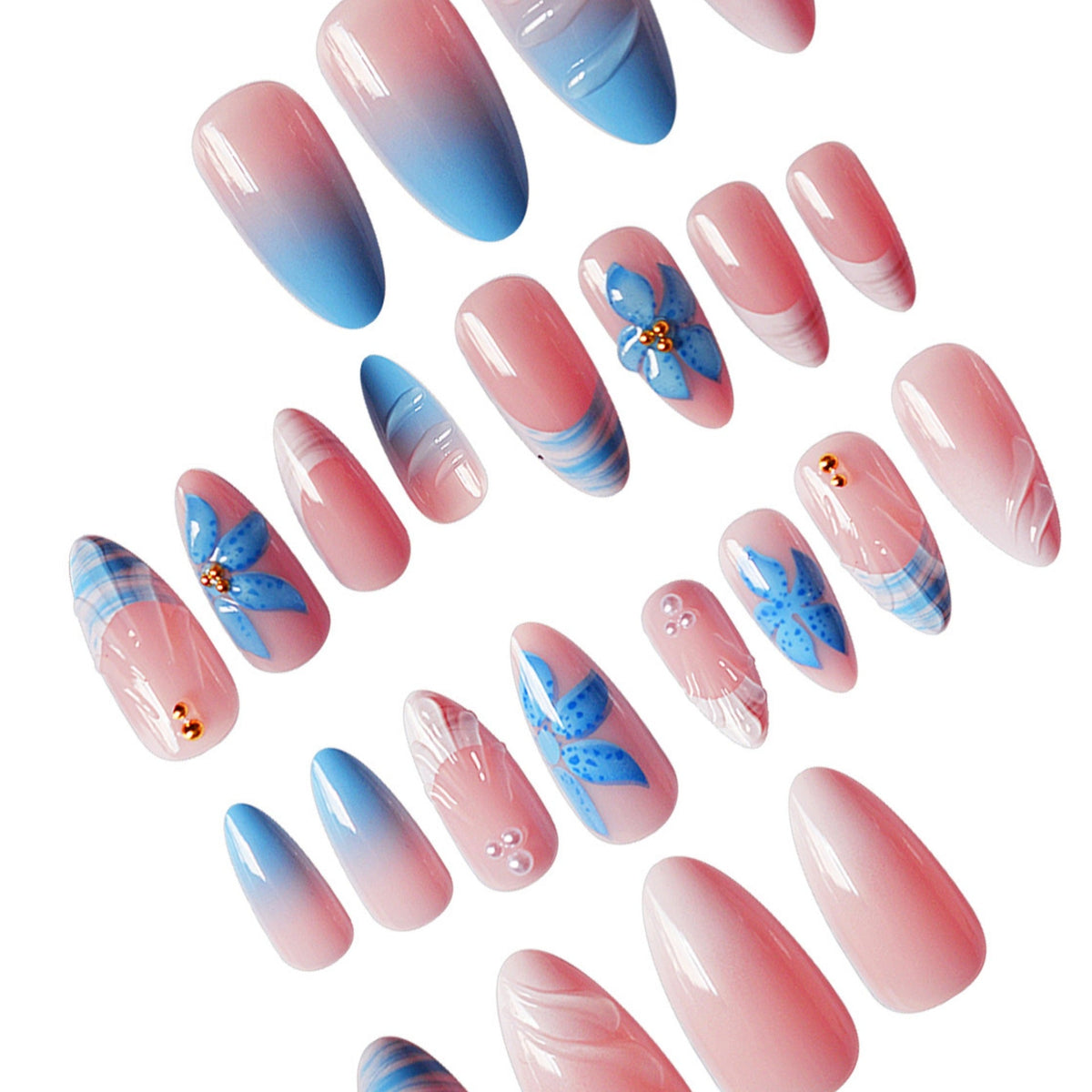 Press-On Nails with Creative Shell Design