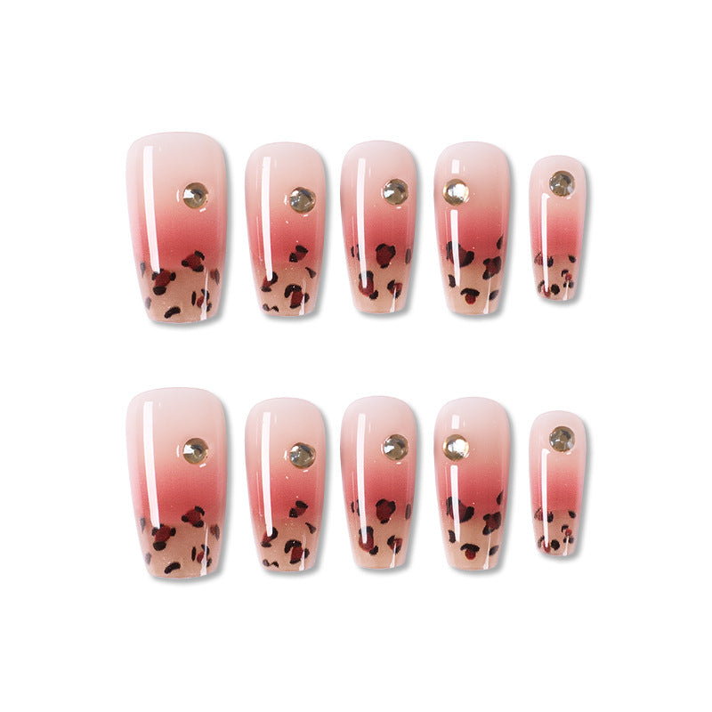 Ombre Leopard Print Press-On Nails – Artistic Design