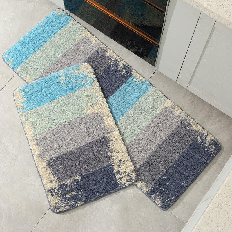 Textured Kitchen Mat with Abstract Design