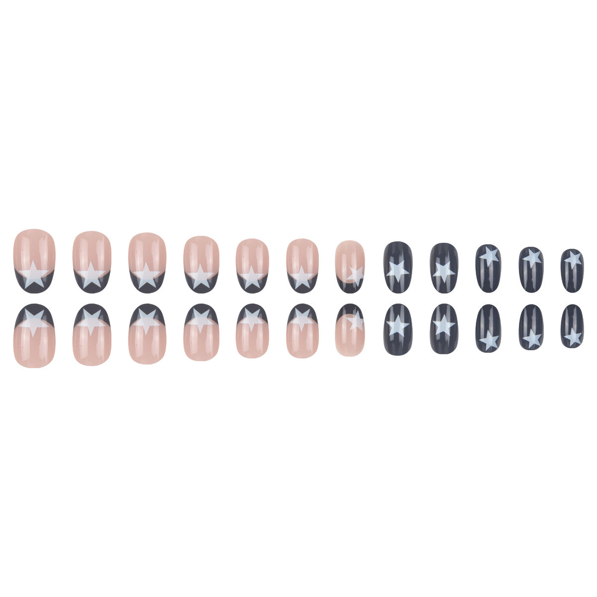 Decorative Press-On Nails with Star Accents