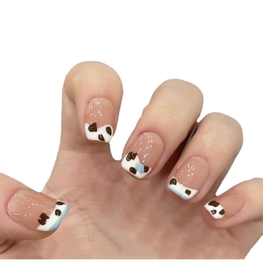 Artificial Nails with Animal Print Design
