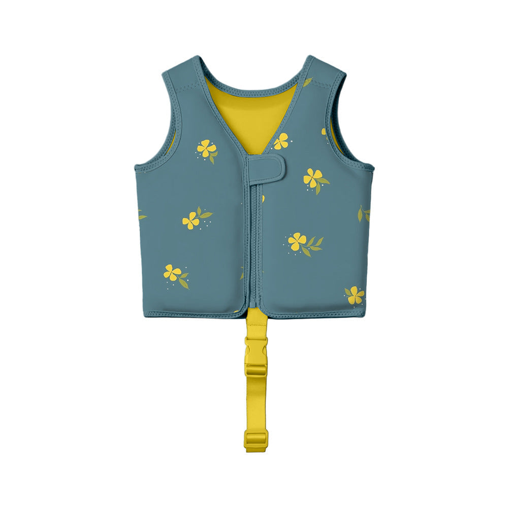 Swim Vest with Adjustable Fit and Floral Pattern