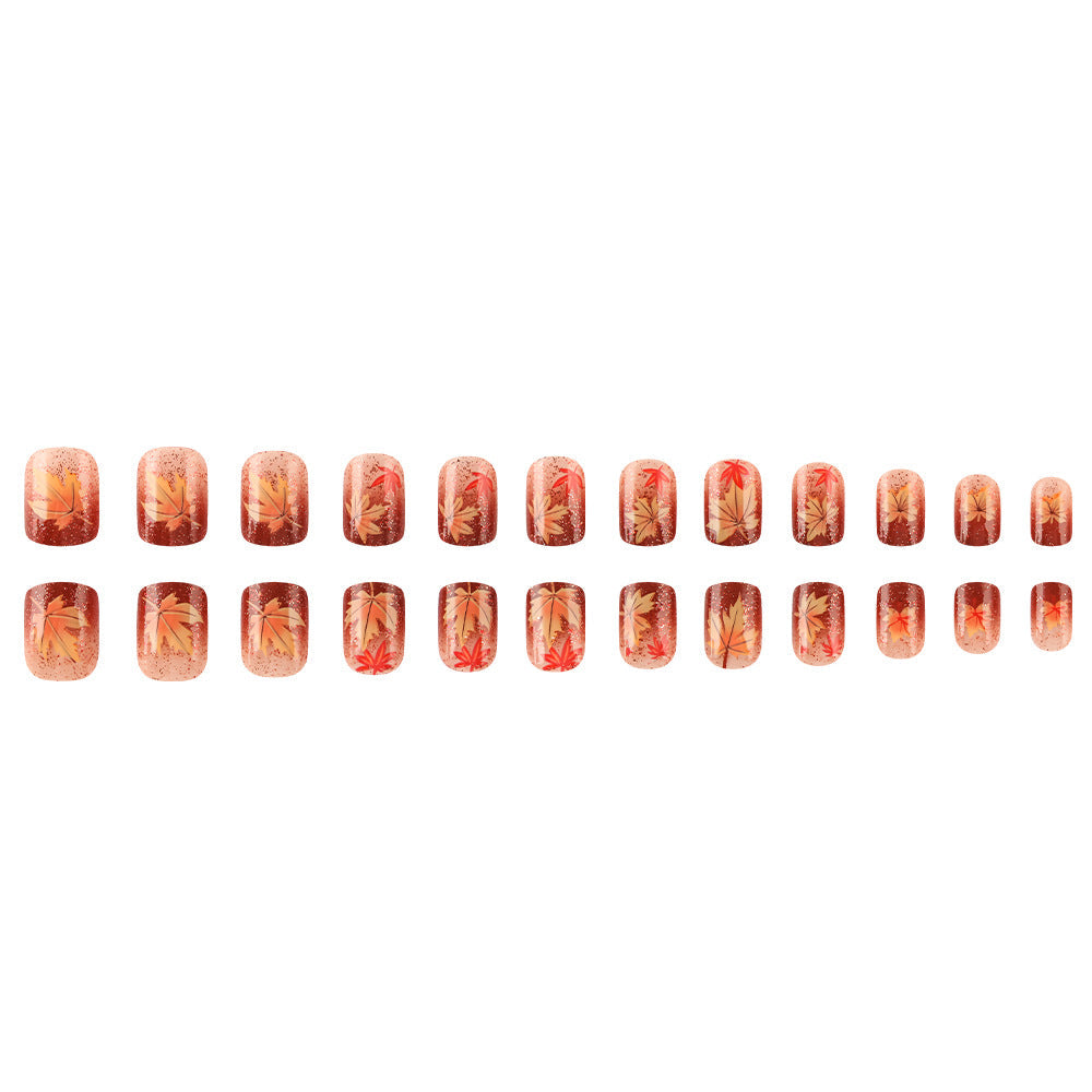 Autumn-Themed Gel Nail Art Style