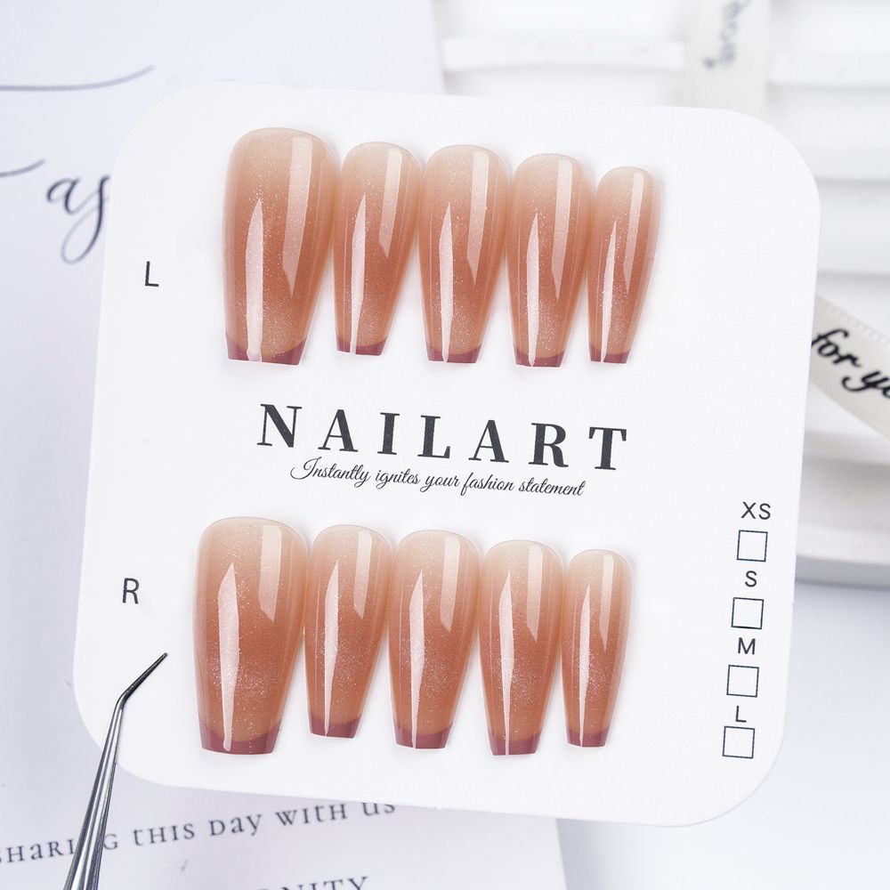 Floral Embellished Press-On Stiletto Nail Set