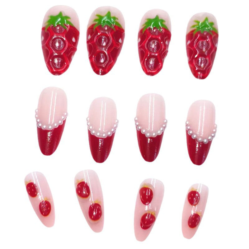 Strawberry Design Nail Tips for Creative Nail Art