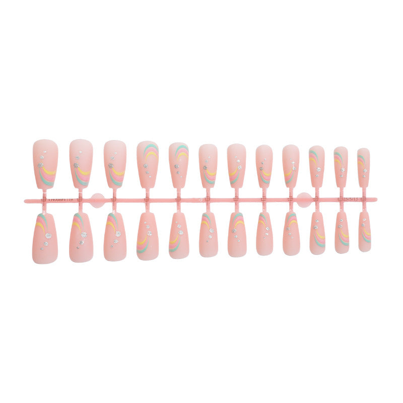 Colorful Wave Pattern Press-On Nail Set