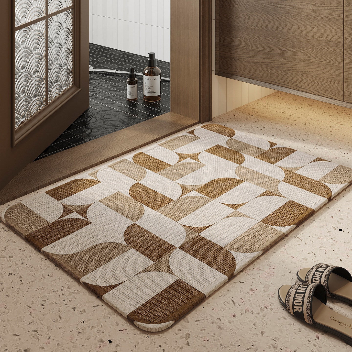 Contemporary Design Area Carpet with Abstract Patterns