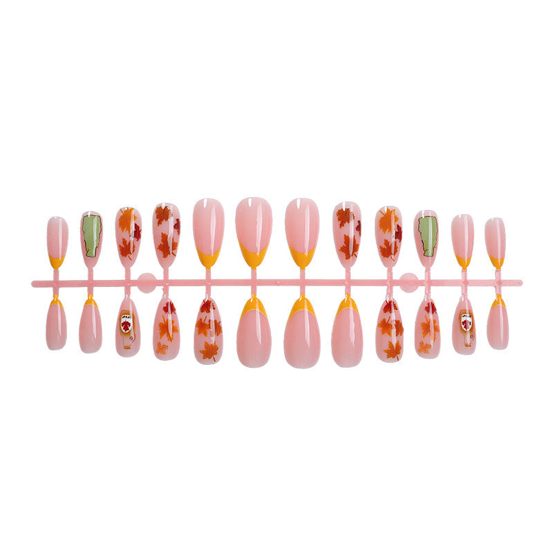 Autumn-Themed Press-On Nail Art Kit