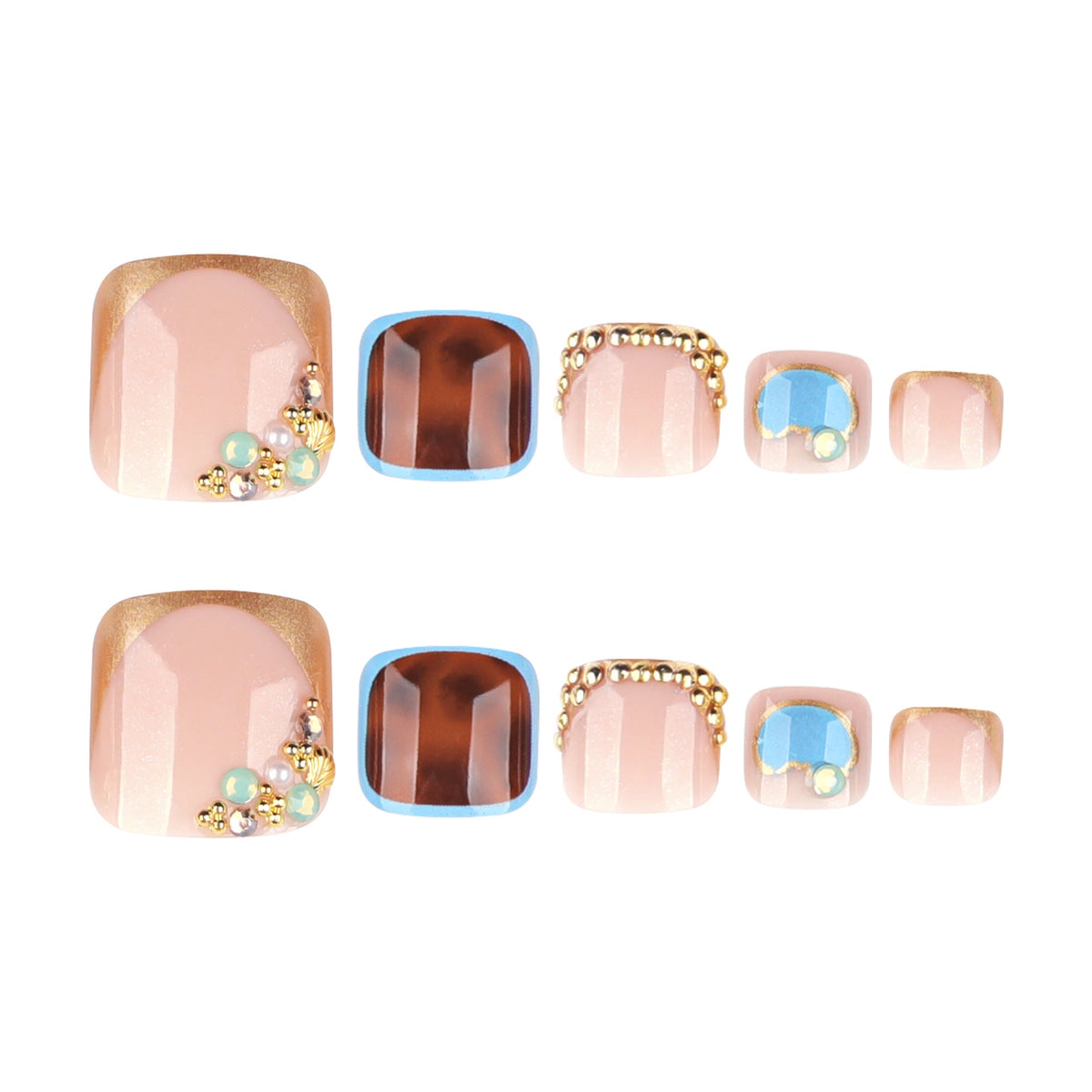 Elegant Gold Design Toenail Art for Artistic Nail Decoration
