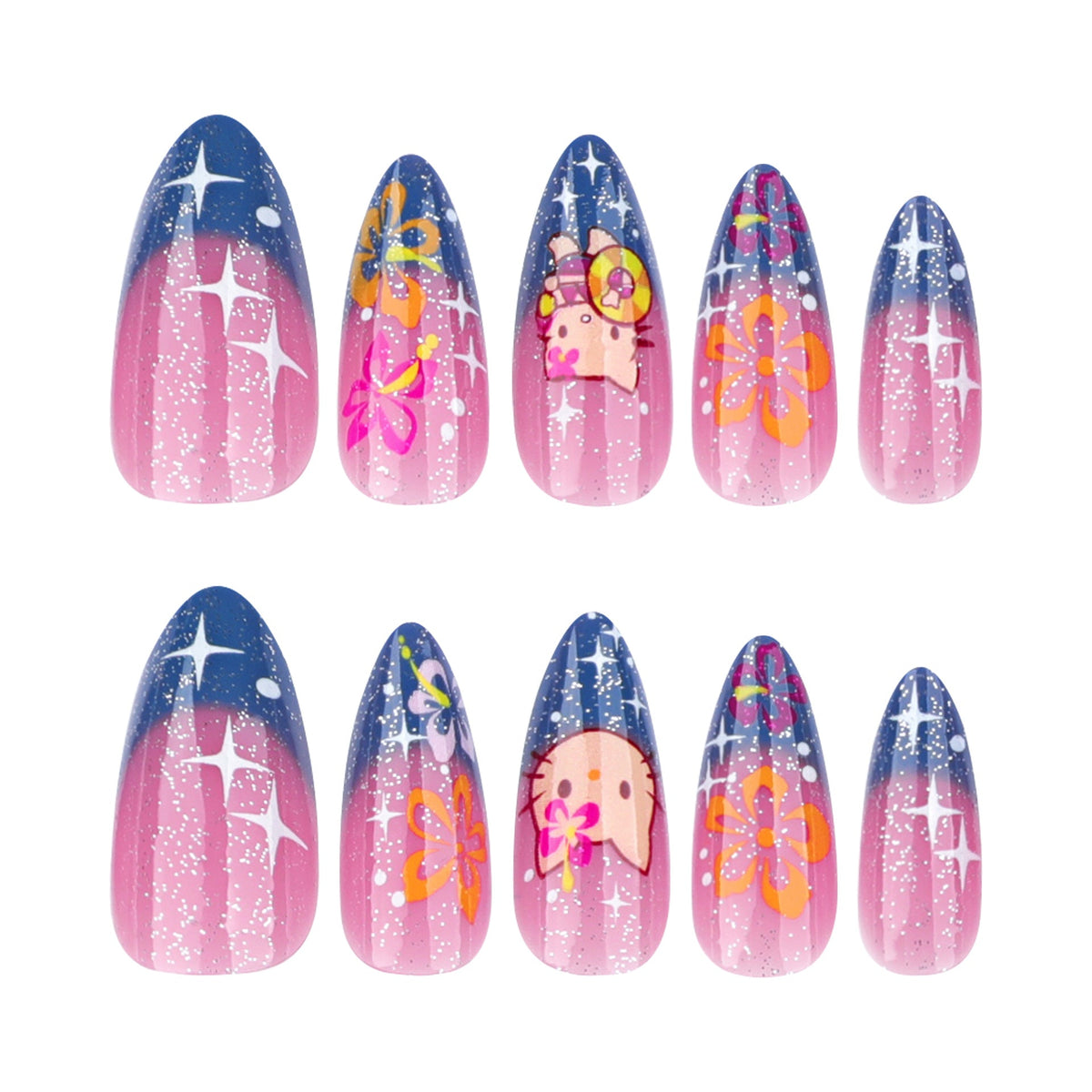 Playful Designed Stiletto Nails for Artistic Style