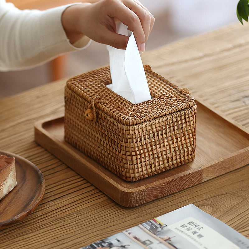 Elegant Rattan Tissue Holder – Artisan Crafted Design
