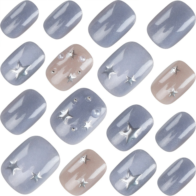 Celestial-Themed Press-On Nail Set – Artistic Design