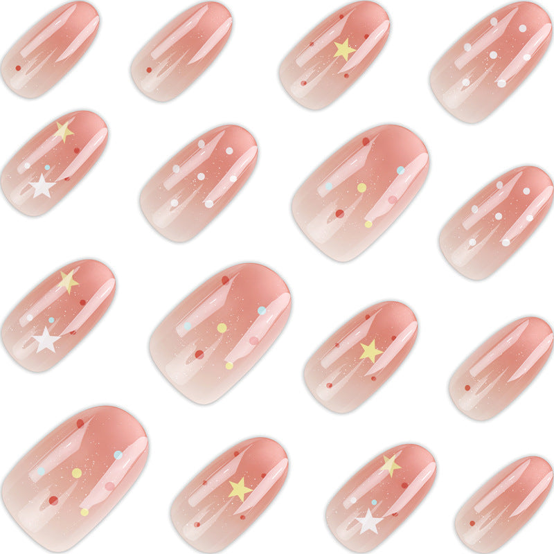 Press-On Nails Featuring Star and Dot Patterns