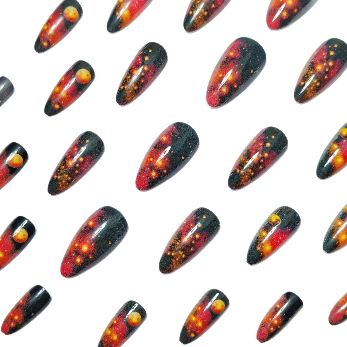 Nail Art Set Inspired by Celestial Galaxy Design