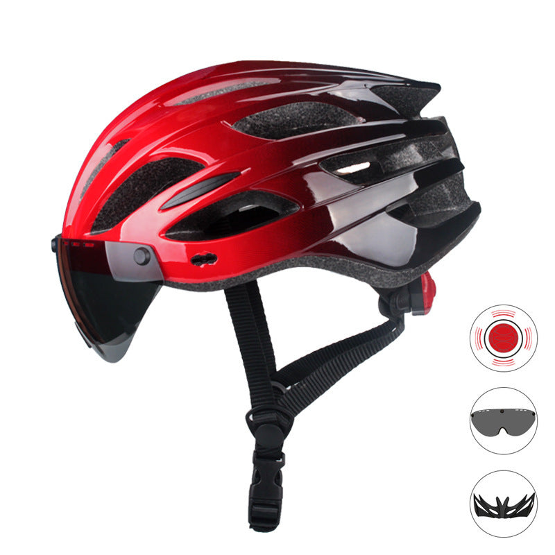 Cycling Helmet with Built-in Visor for Aerodynamic Performance