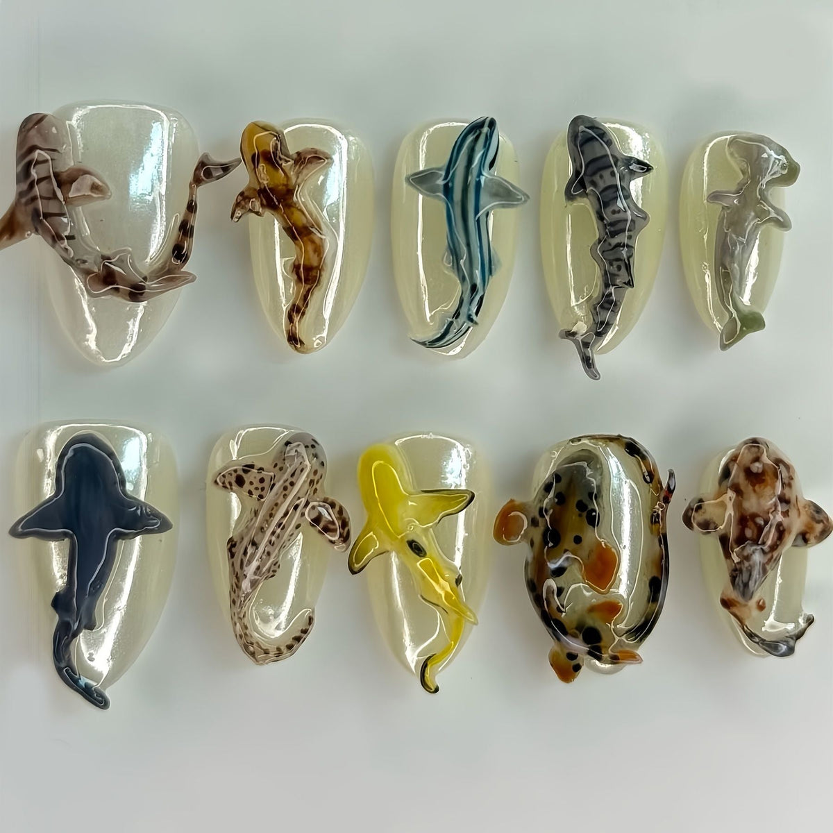 Shark-Inspired Artistic Nail Design Tool