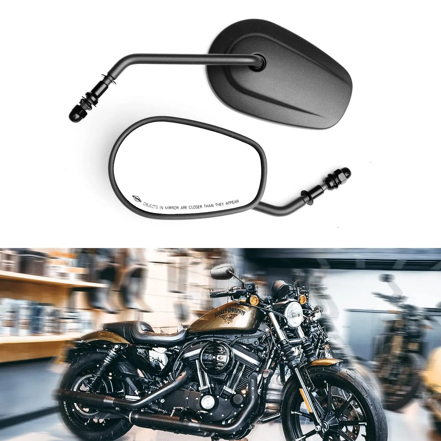 Chrome Finish Adjustable Rearview Mirror for Motorcycles