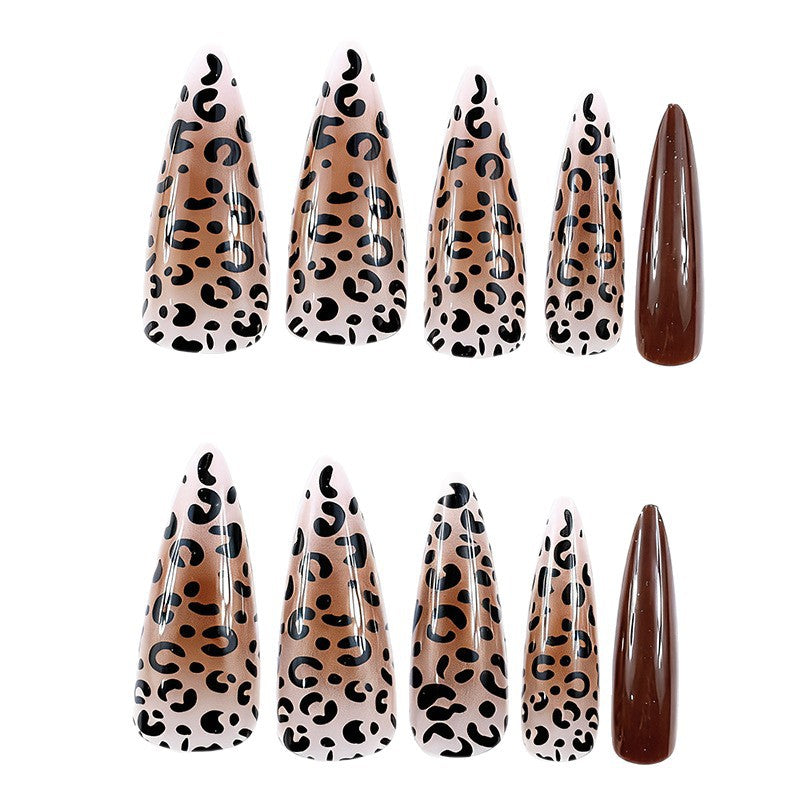 Leopard Print Stiletto Nail Tips – Artistic Nail Extensions