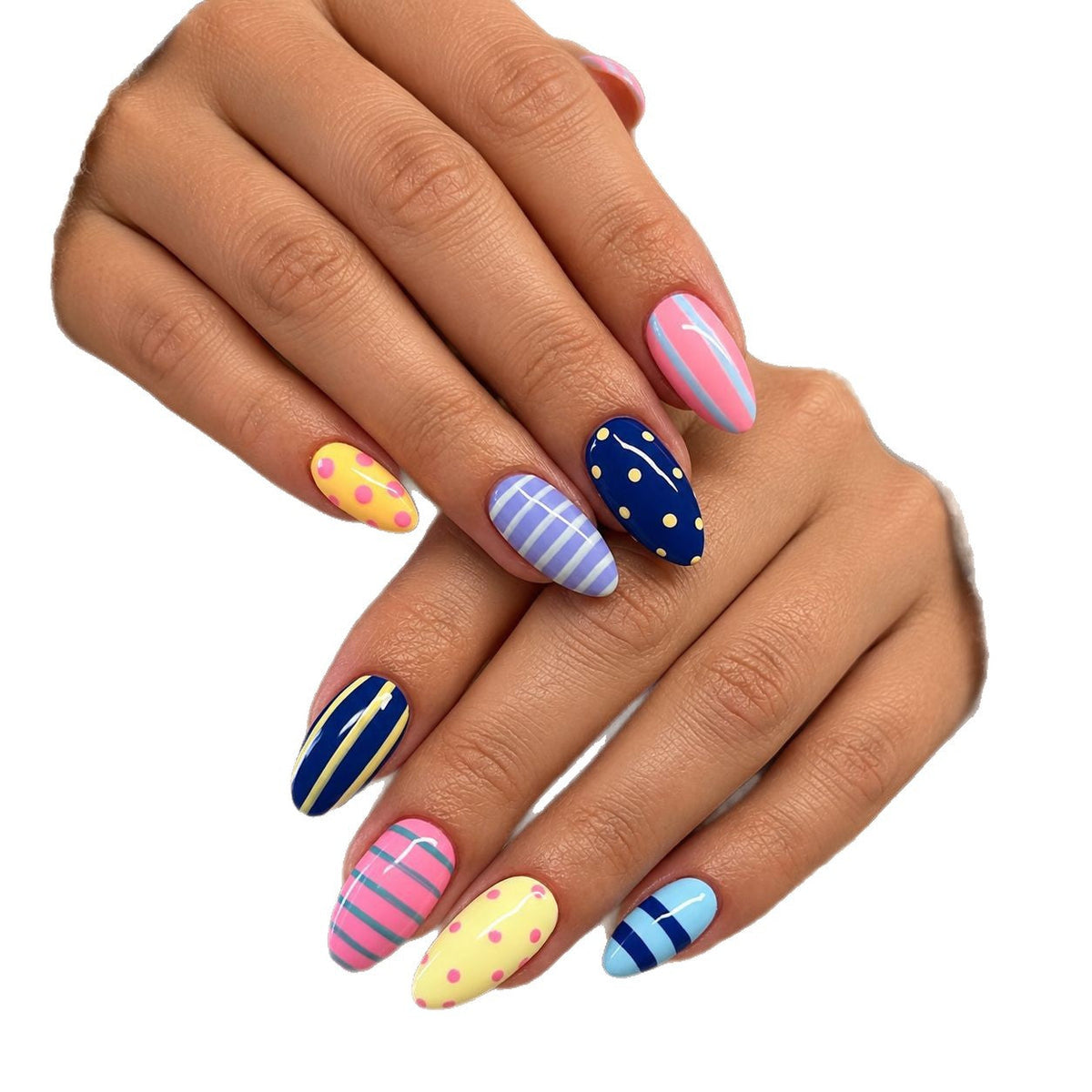 Nail Enhancements with Artistic Patterns