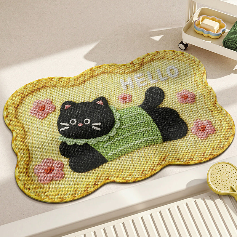 Embroidered Bear Bath Mat – Cute Design for Your Bathroom