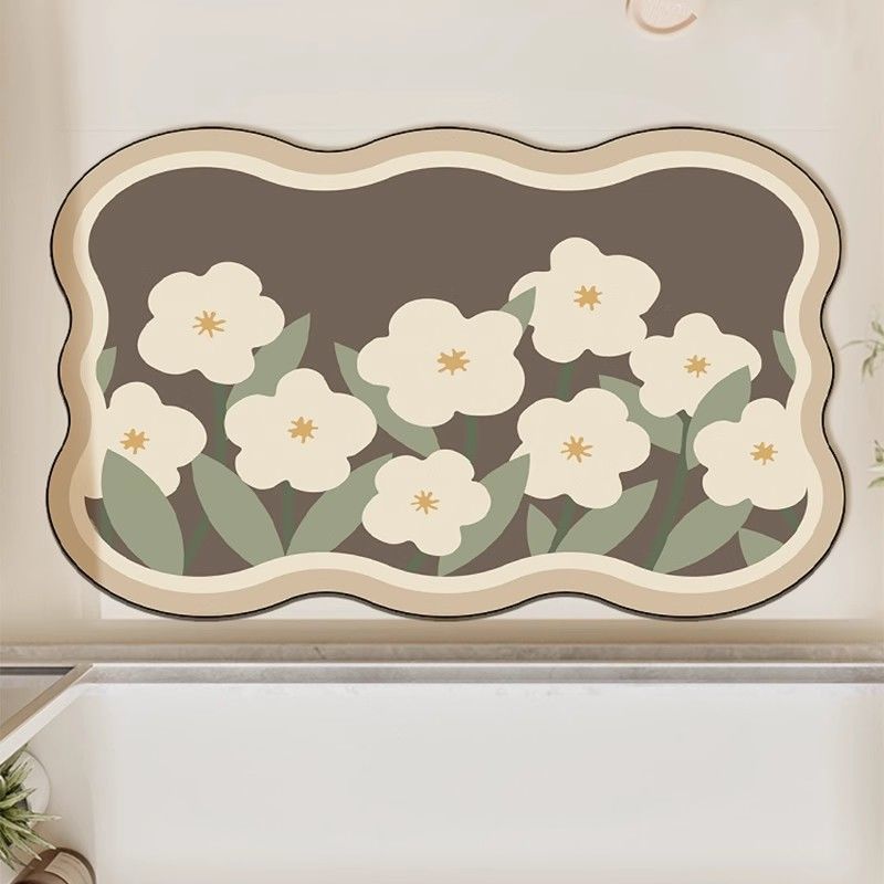 Floral Pattern Bath Mat – Highly Absorbent