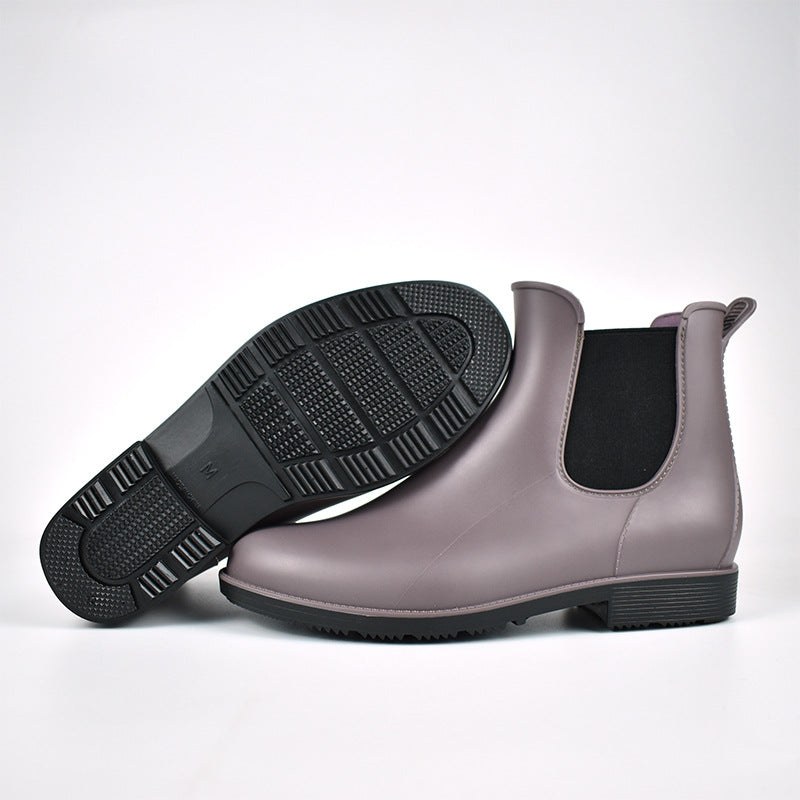Waterproof Slip-On Ankle Booties for Women - Non-Slip Chelsea Rain Boots