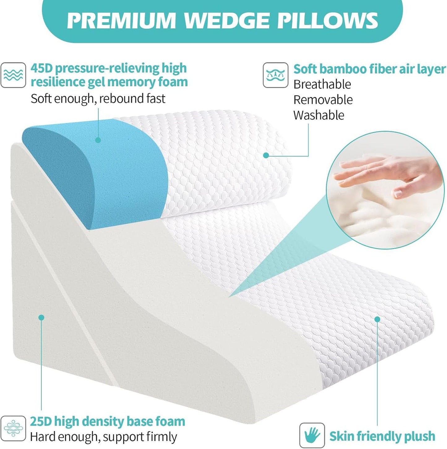 Support Wedge Pillow with Adjustable Multi-Position Design