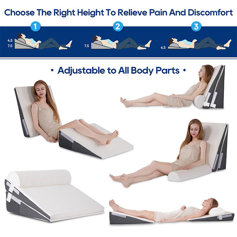 Multi-Position Wedge Pillow with Adjustable Backrest