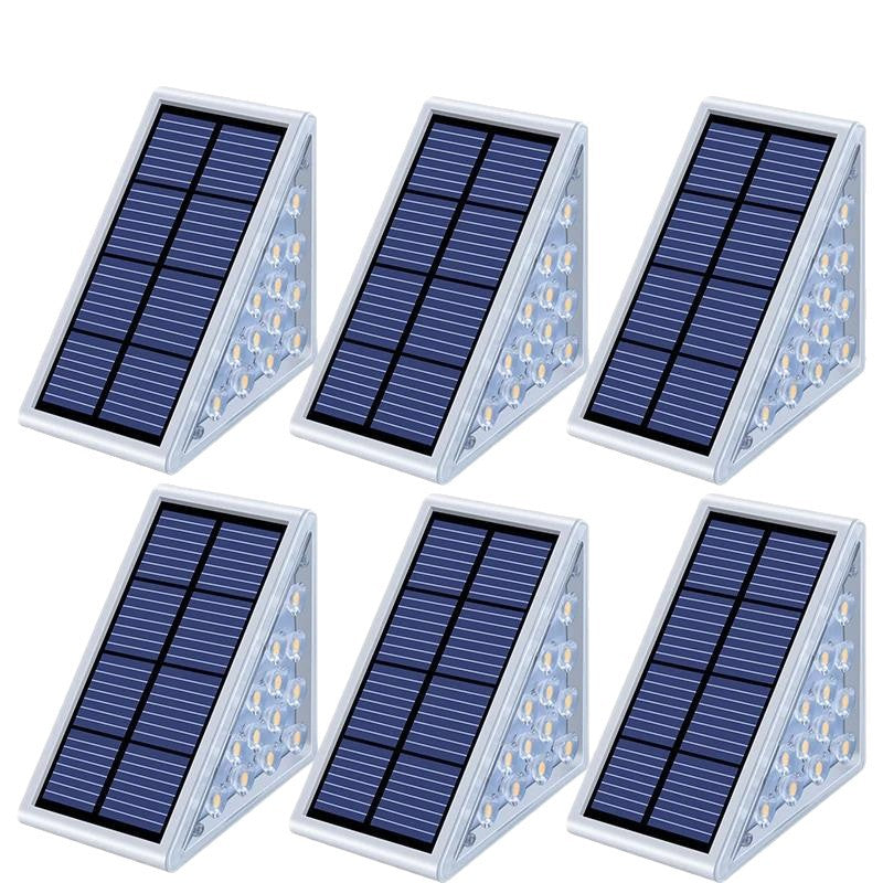 Waterproof Triangular Solar LED Stair Lights with Dusk-to-Dawn Sensor