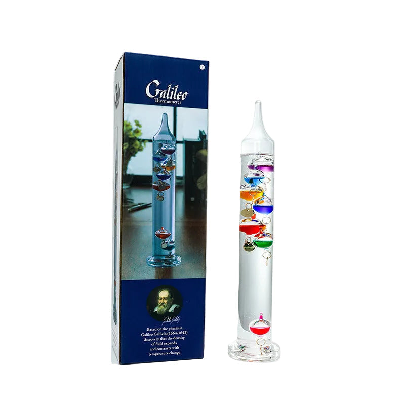 Galileo Thermometer with Colorful Floating Glass Bulbs - Home & Office Decor