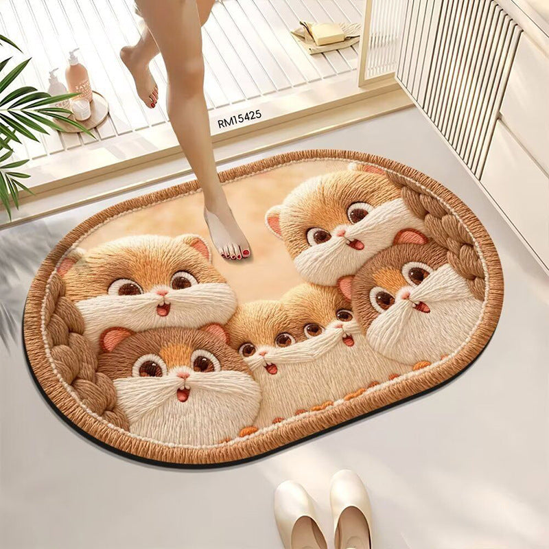 Cute Bath Mat Featuring Animal Designs