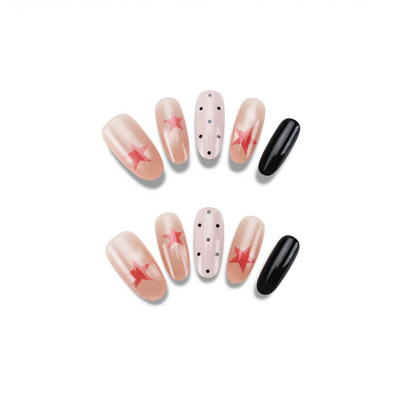 Bold Star Design Press-On Nail Set for Artistic Looks