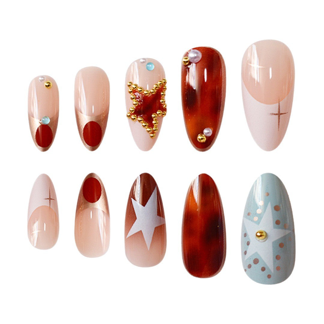 Press-On Nail Art Kit Featuring Unique Gemstone Details